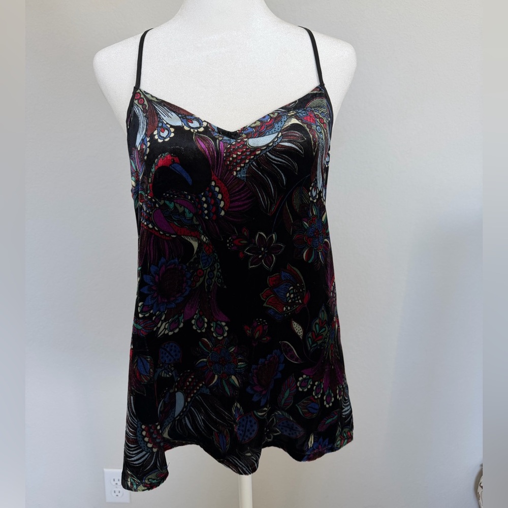 Johnny Was Black Floral Camisole